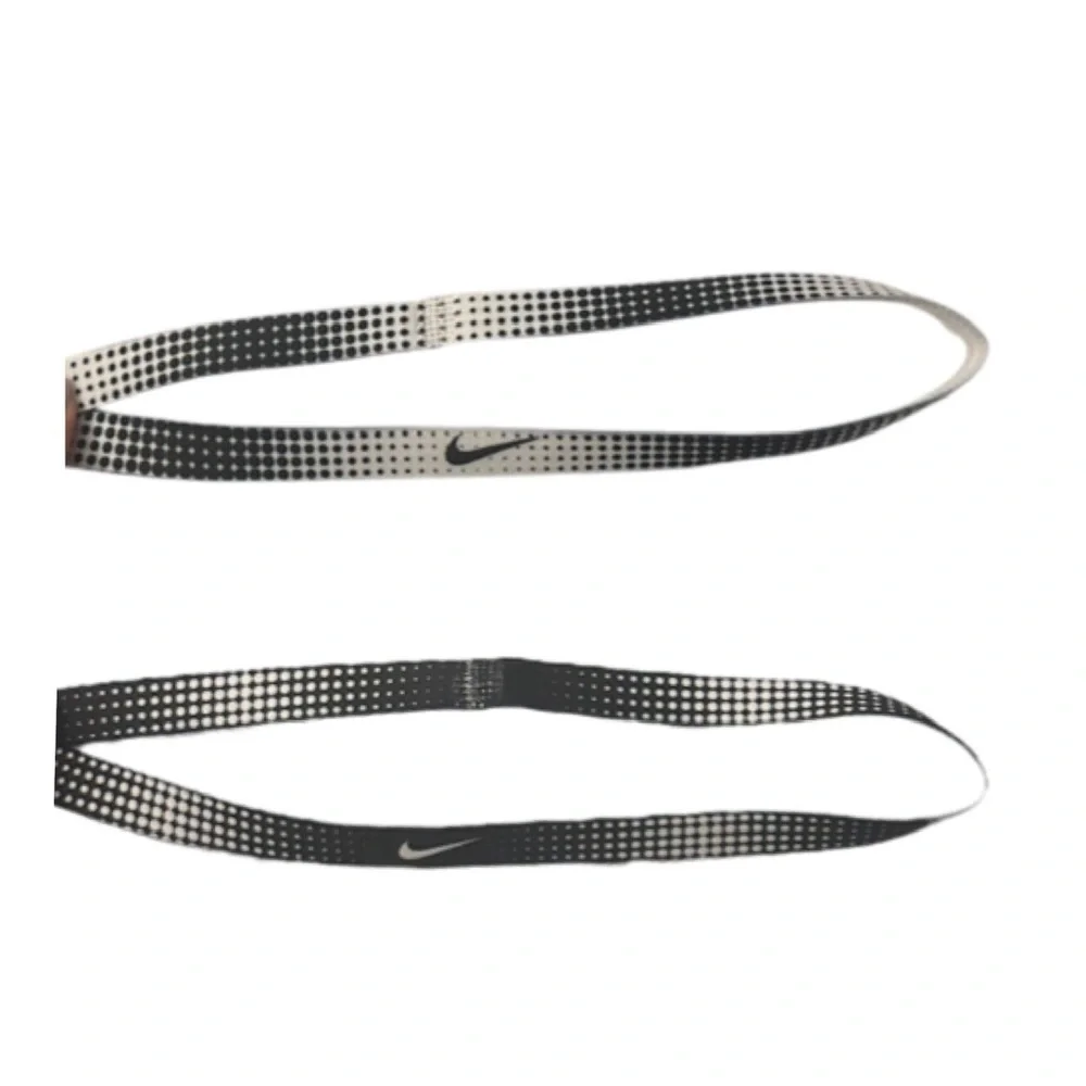 NWOT Nike Swoosh 2 Thin Headbands Black and White Fade Design